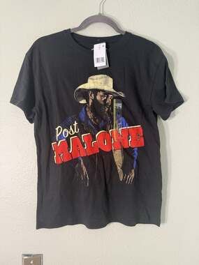 Post Malone Black Graphic Print T-Shirt Size Small Posty Co. Short Sleeve NWT